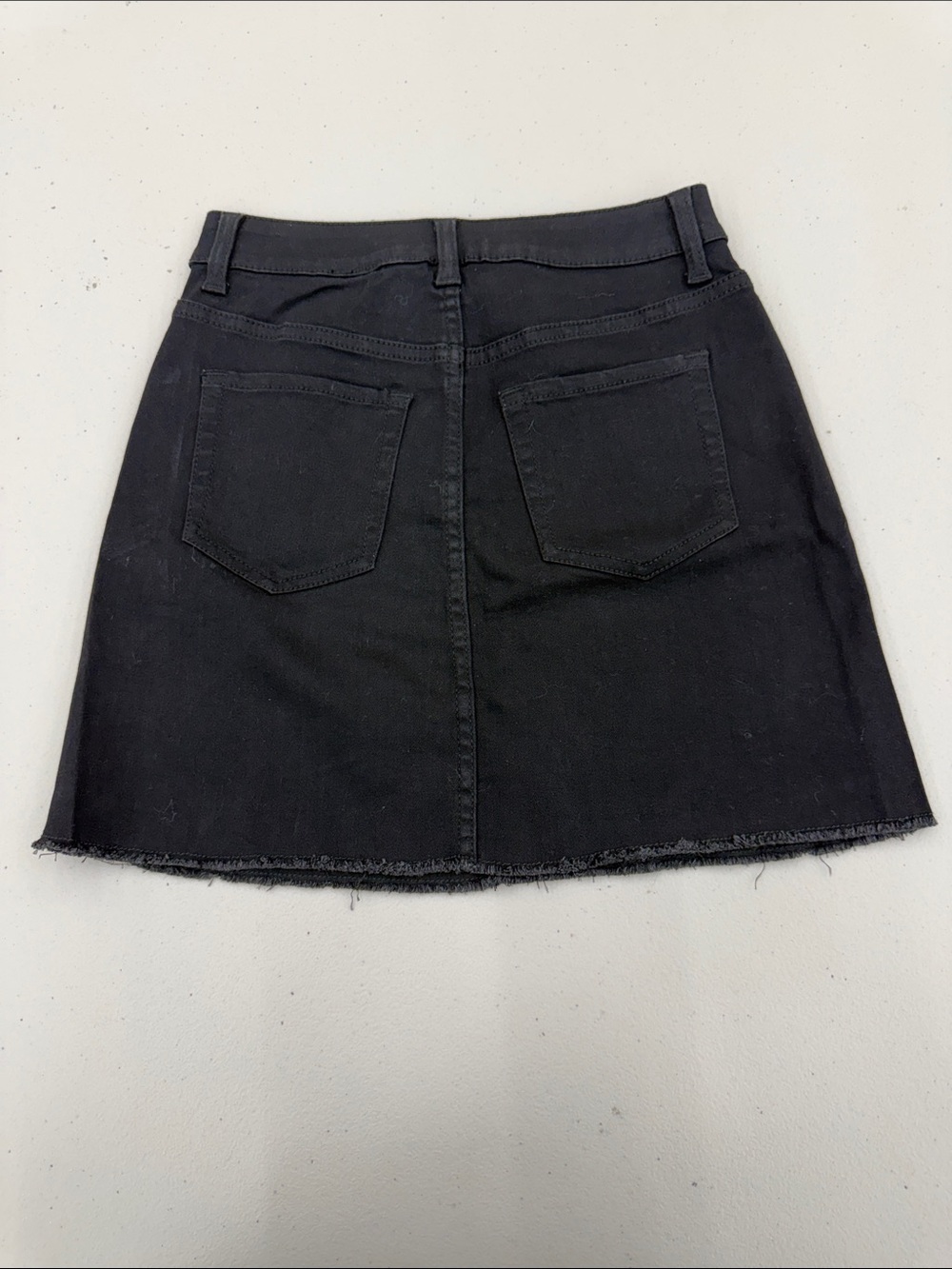 NOBO Black Denim Mini Skirt with Raw Hem - Picture 3 of 3